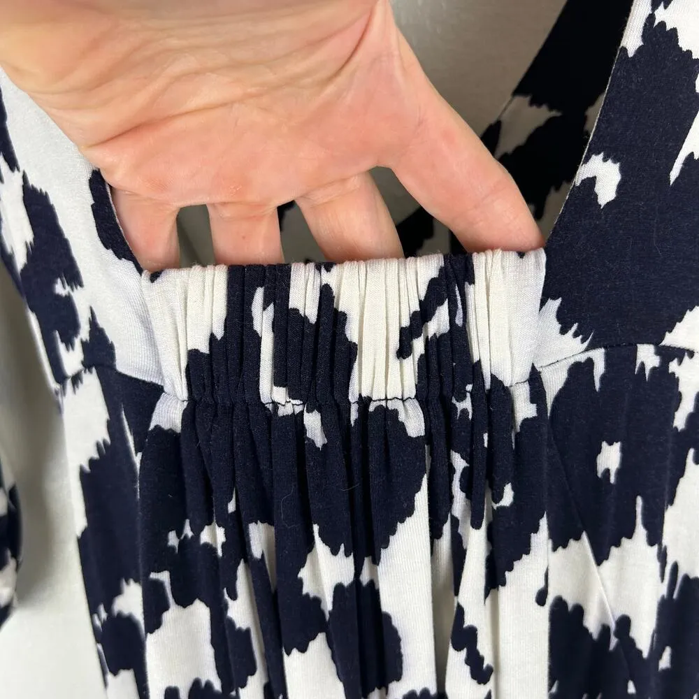 CAbi Everybody Jersey Knit Dress Size XS Blue White Print Low Back Style 110 - Image 8