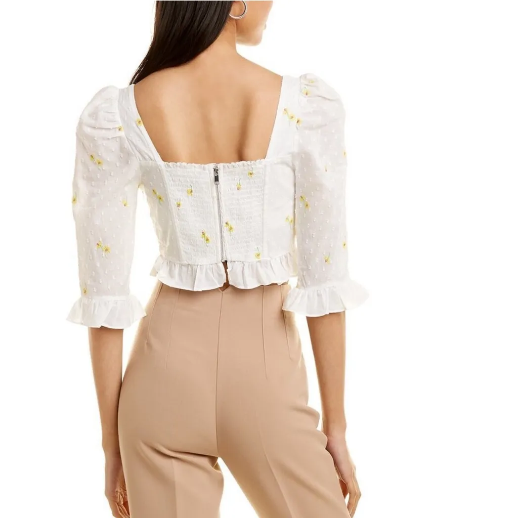 For Love & Lemons Abby Blouse in Ivory corset top Size M - Image 2