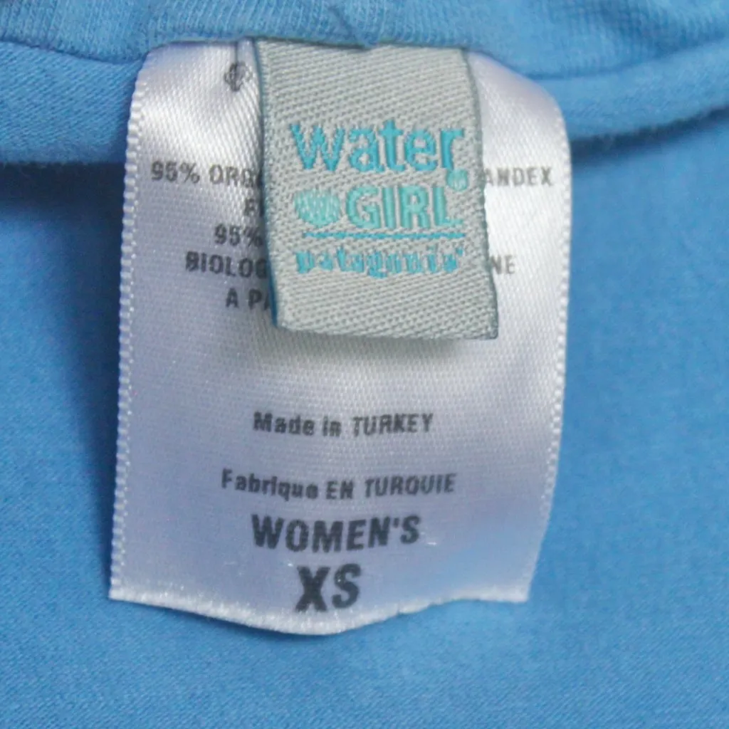 Patagonia Vintage Y2K Water Girl Organic Cotton Blue Zip-up Hoodie Extra Small - Image 9