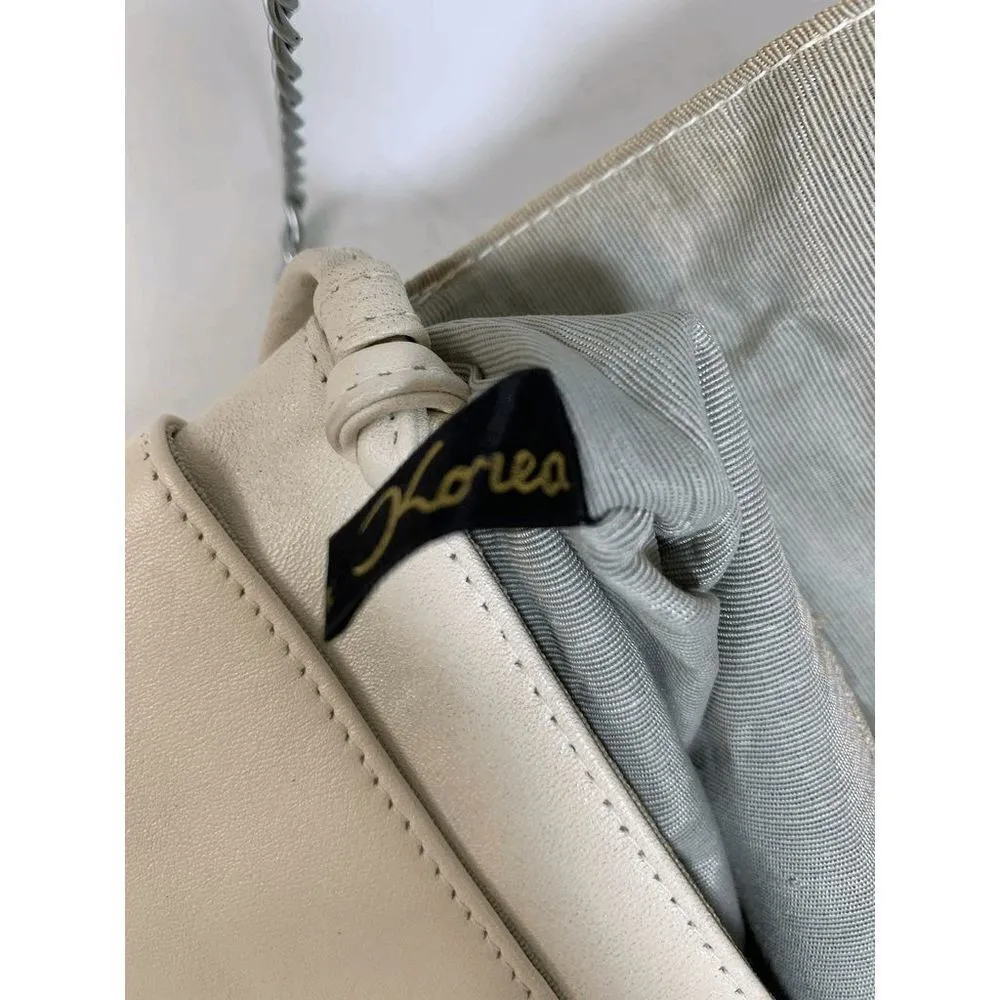 Vintage Albi Cream Leather Shoulder Purse - Image 10