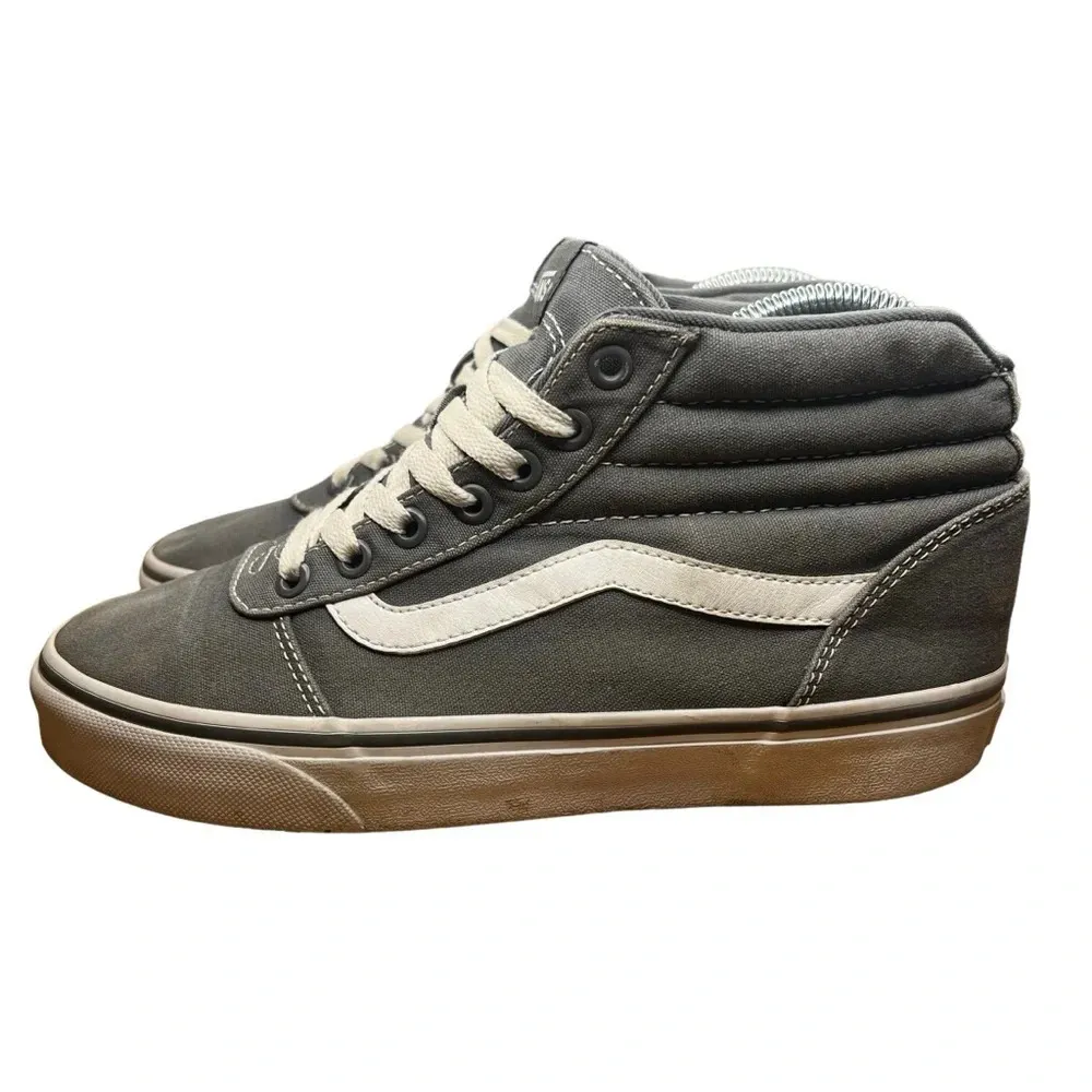 Vans Sk8-Hi Top Sneaker -‎ Frost Gray Canvas Canvas Shoes - Women's 7.5 - Image 7