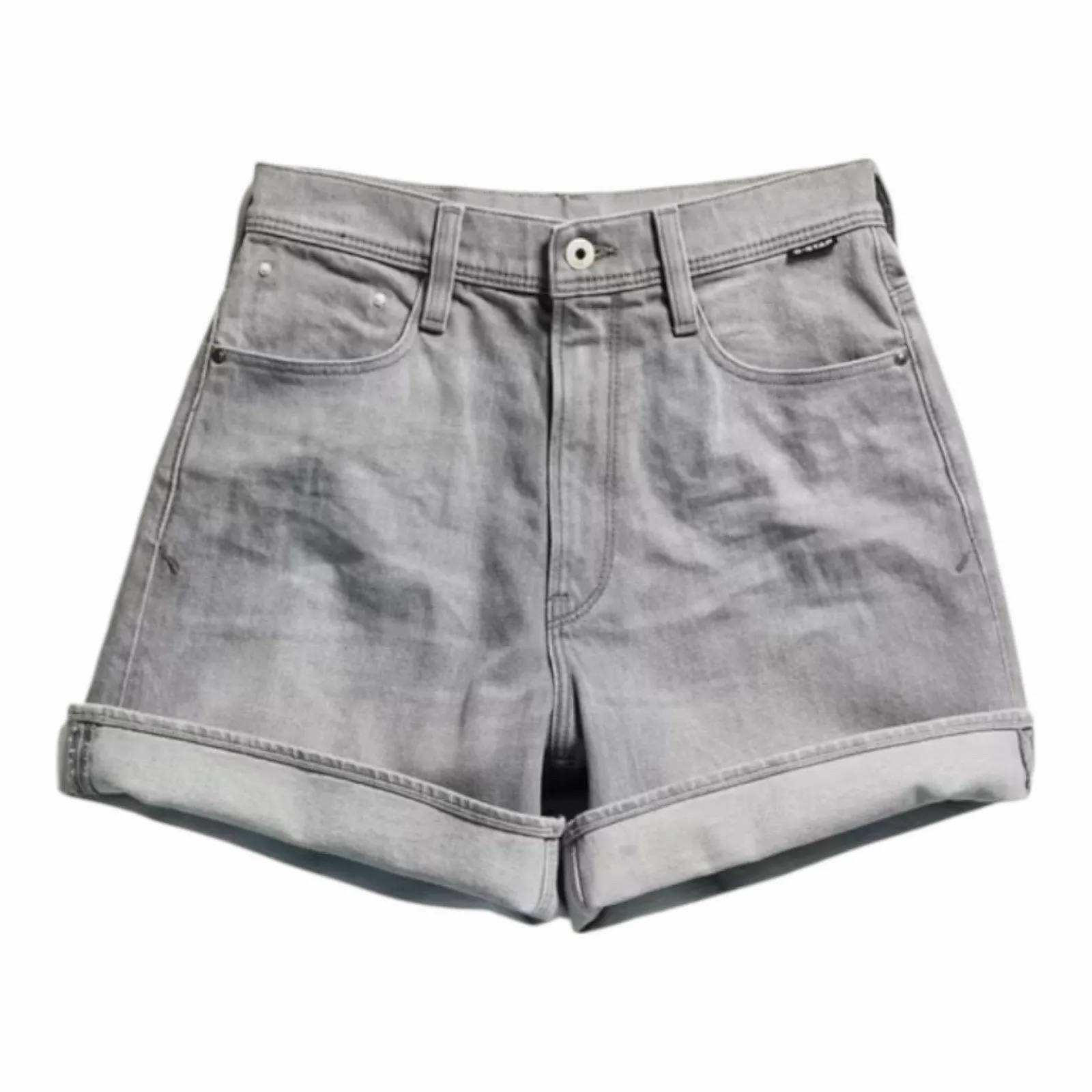 G-Star RAW Stray Ultra High Waist Denim Shorts Size 26 NWT Sun Faded Skyrocket - Image 2