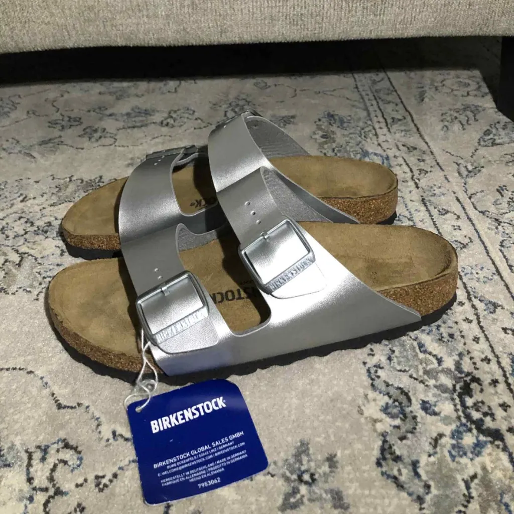 Birkenstock Arizona Silver Birko Flor - Image 3