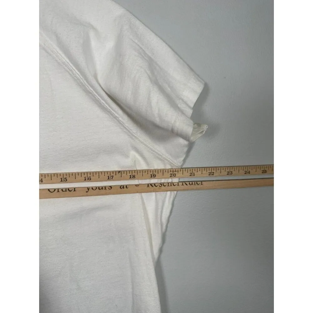 Vintage Calvin Klein Jeans Large Womens Top T-shirt Embroidered Logo White 90s - Image 11