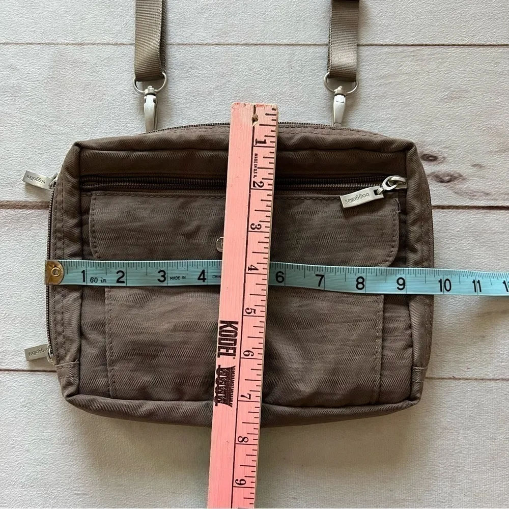 BAGGALLINI Women’s Multi Pocket Crossbody Shoulder Brown Nylon Bag - Image 11