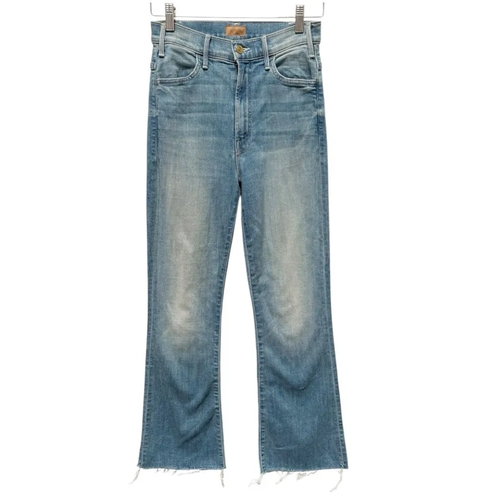 Mother The Hustler Ankle Fray Flare Crop Jeans Size 25 Blue - Image 2
