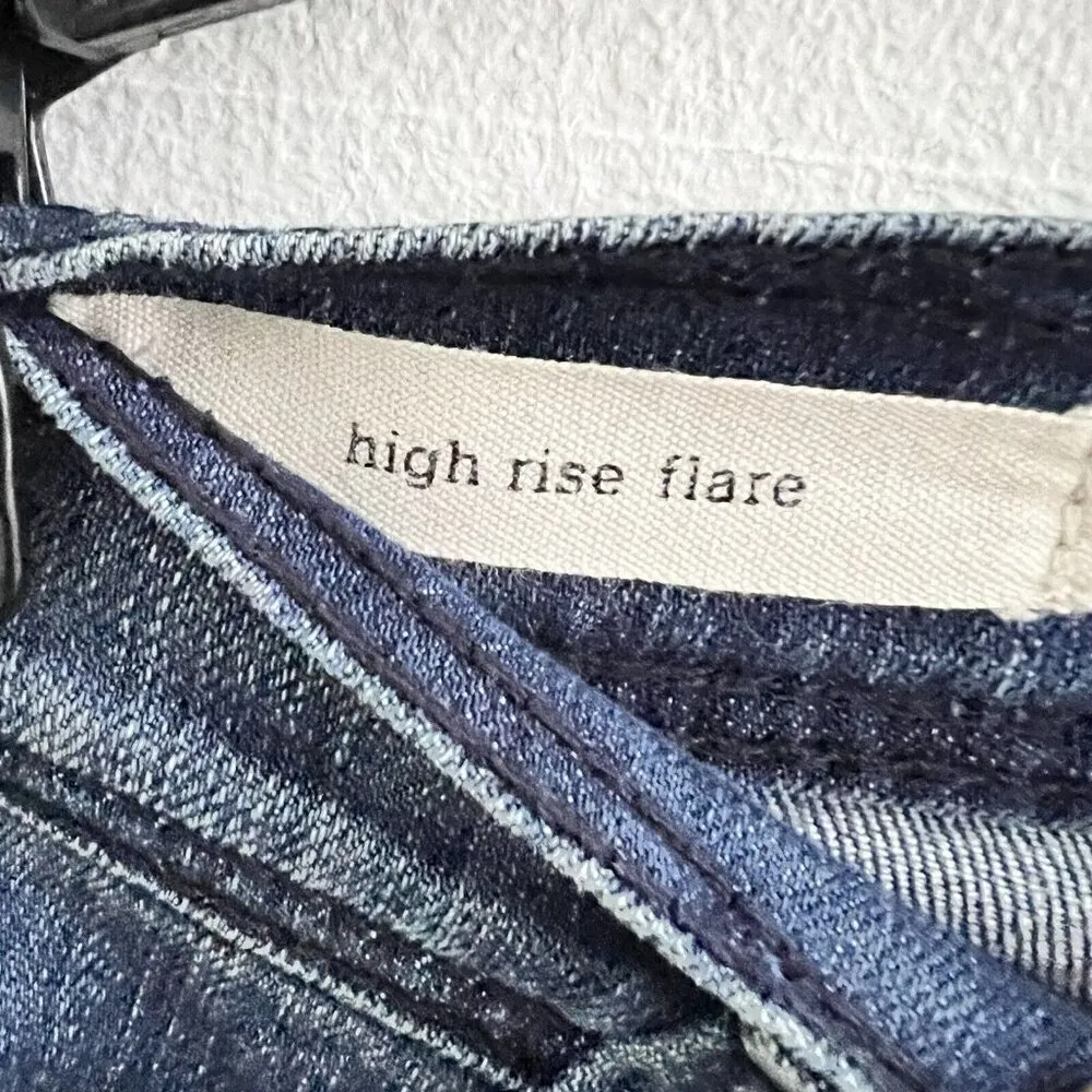 Antropologie SILENCE + NOISE Hi Rise Flare Jeans Womens Size 27 Blue Wash Denim - Image 10
