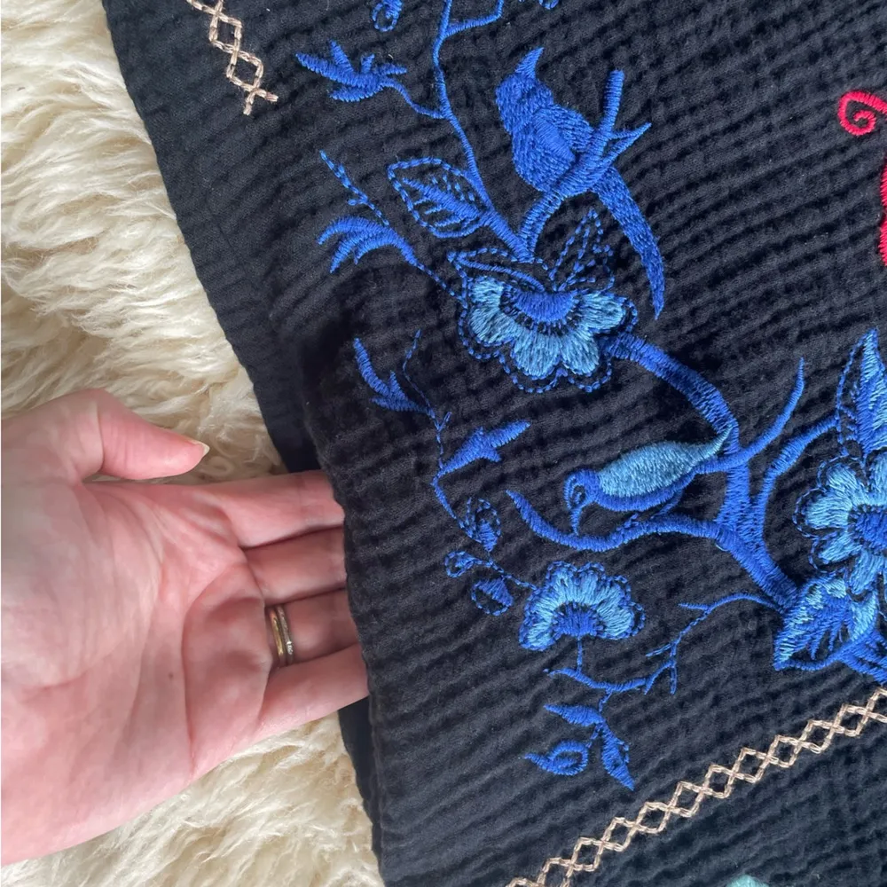 Like New Johnny Was Nahmad dress black embroidered gauze tunic dress - Image 12