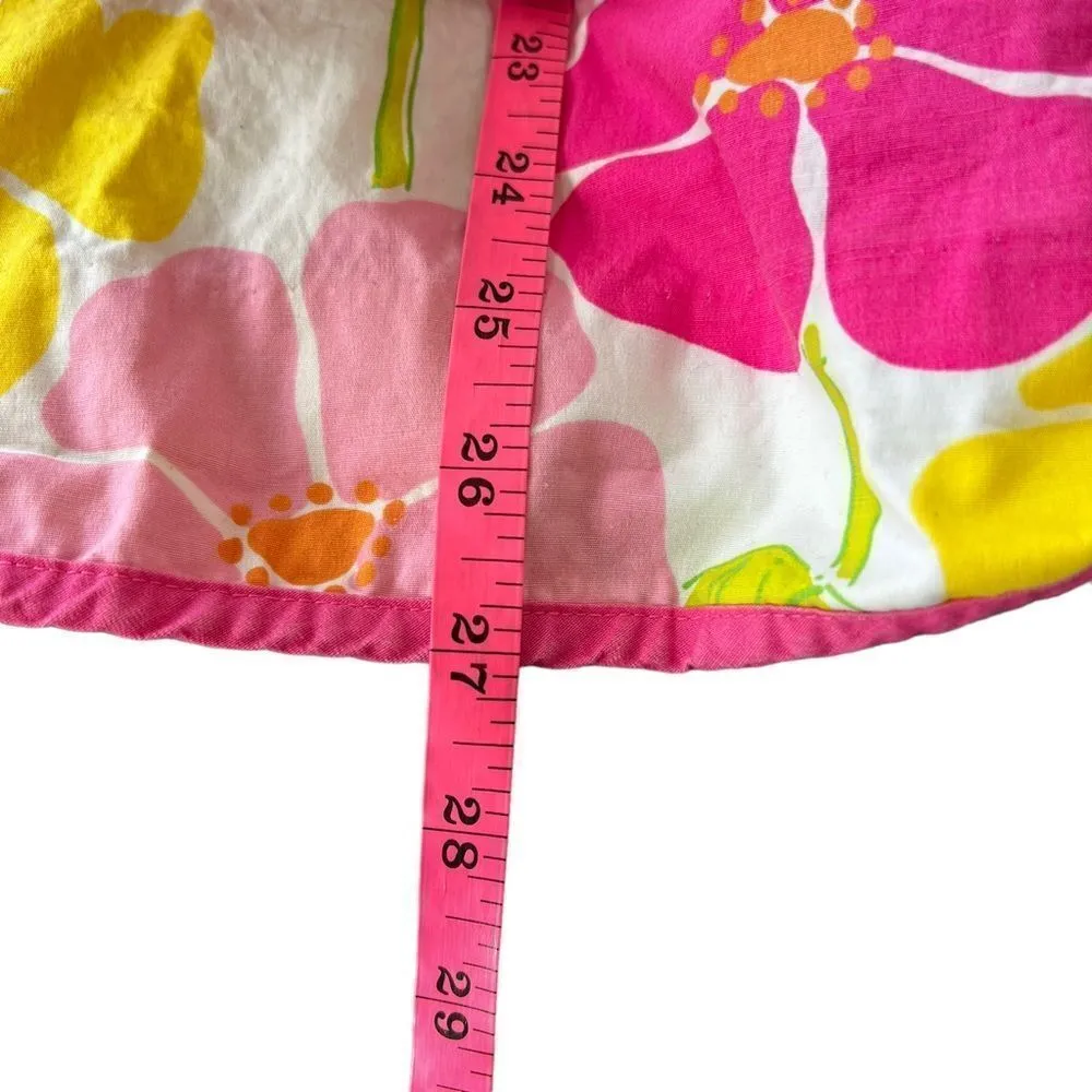 Lilly Pulitzer Vtg Floral Strapless Faux Wrap  Floral Dress - Image 6