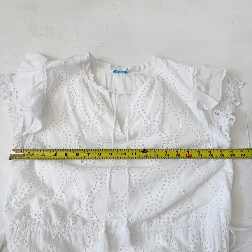 J.McLaughlin Solid Elana Maci White Eyelet Dress Size L - Image 8