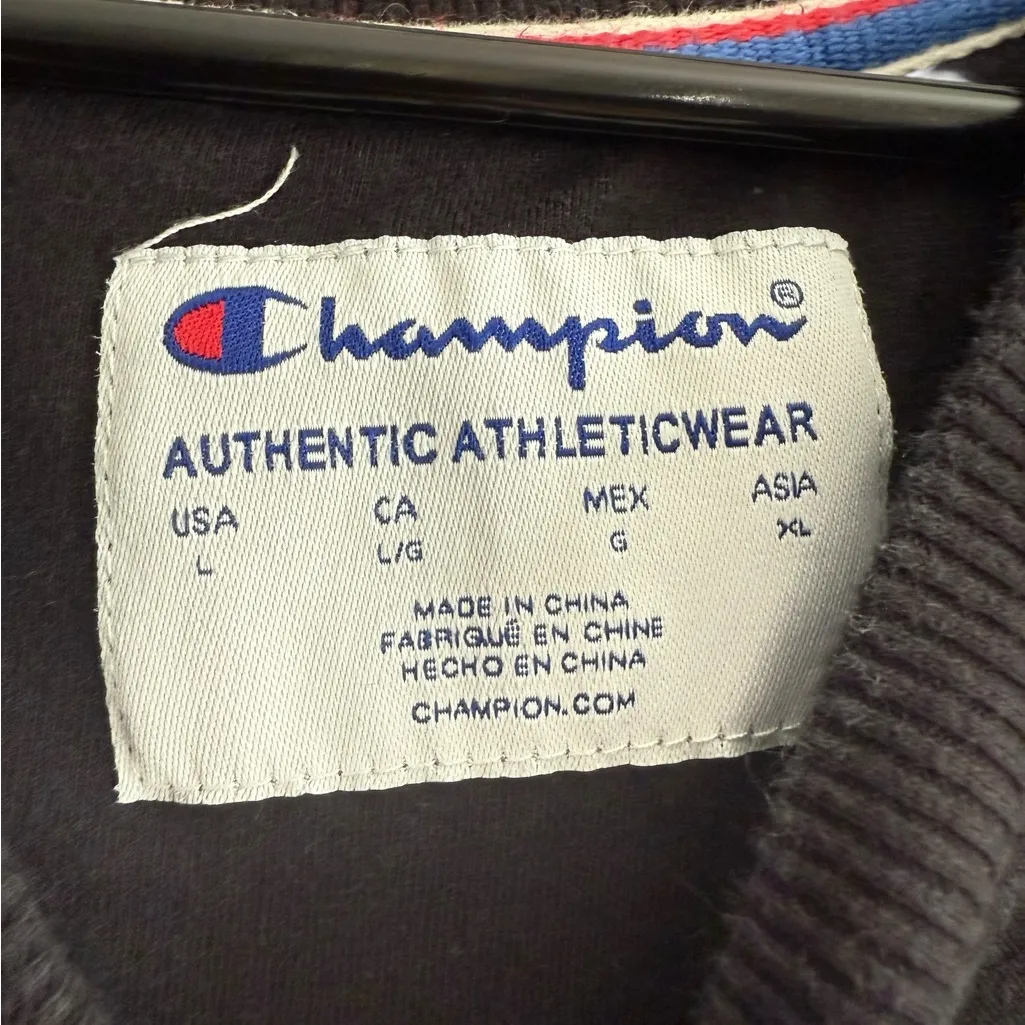 Champion fleece, crewneck– Black w/ Gold Logo (Size L) - Image 3