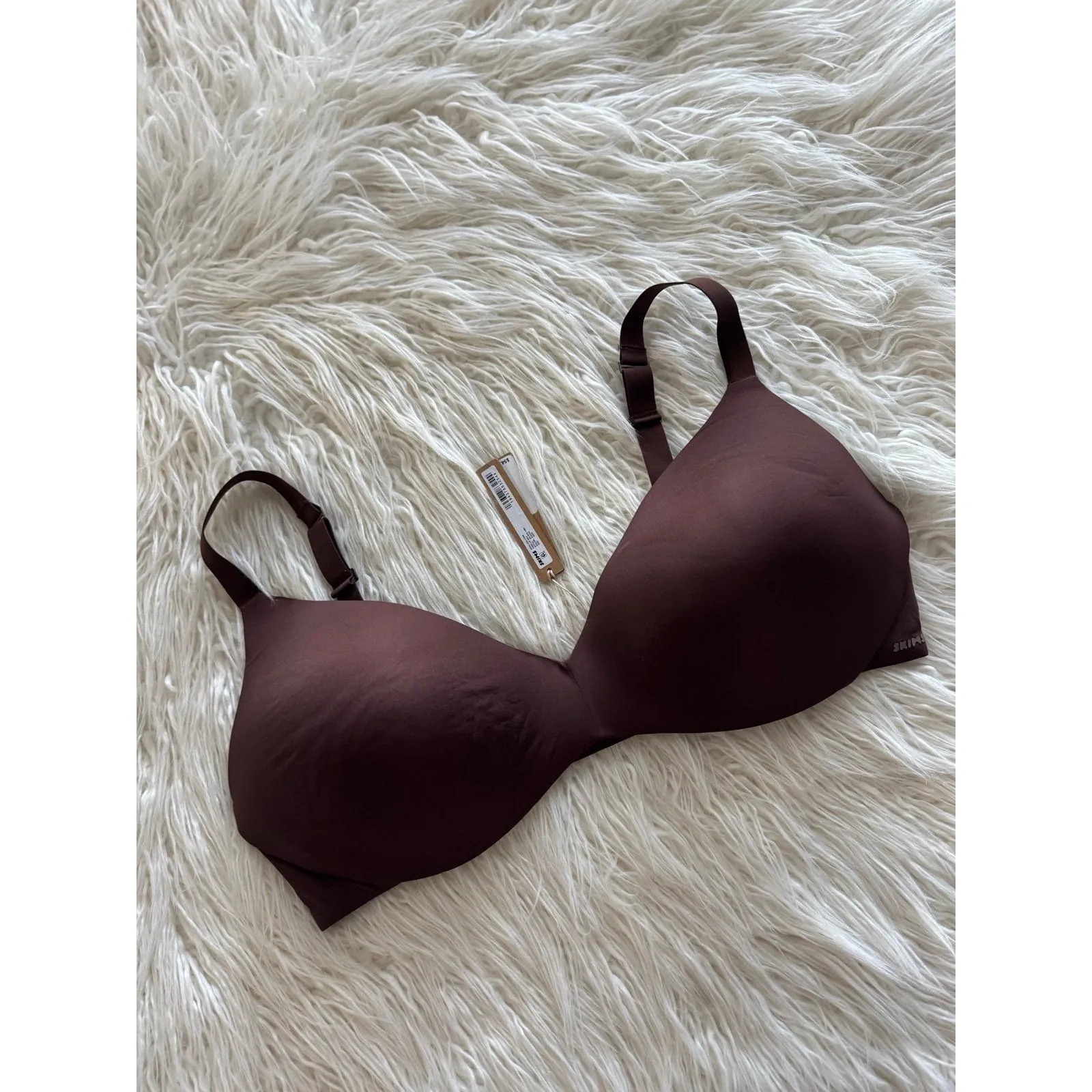 Skims Wireless Push Up Plunge Bra Cocoa Size 42DD - Image 3