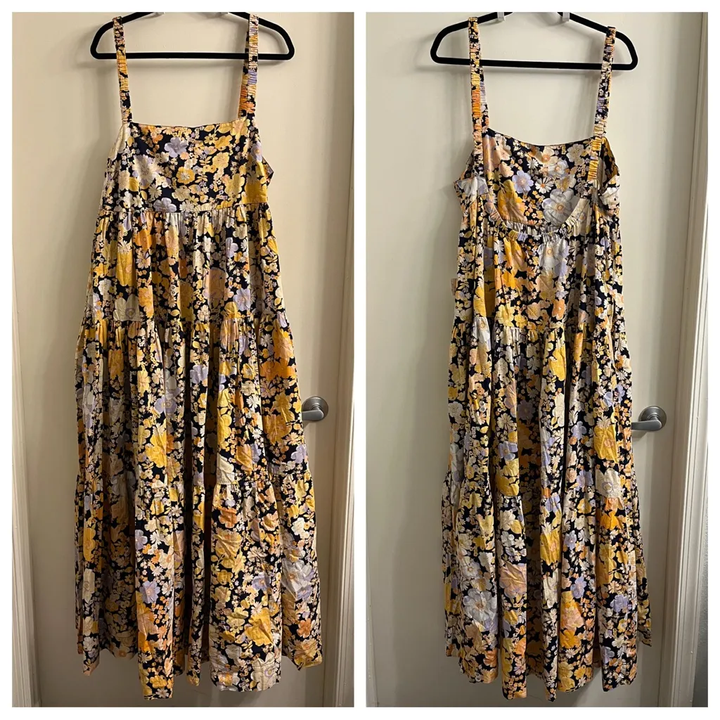 NWT Free People Park Slope Floral Maxi Dress Dark Combo Large - Image 6