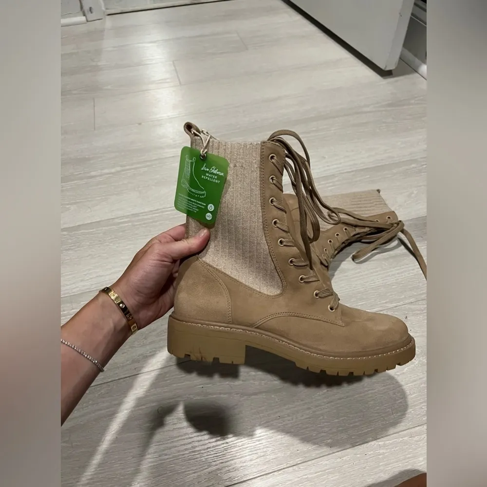 NEW Sam Edelman Lydell Combat Boots, Size 8, Nude/Beige - Image 7