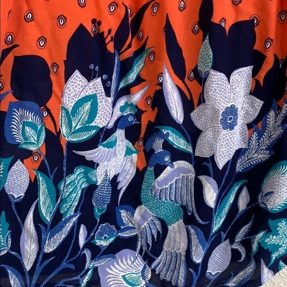 Anthropologie Maeve Mazie Peacock Orange Tank XS - Image 4