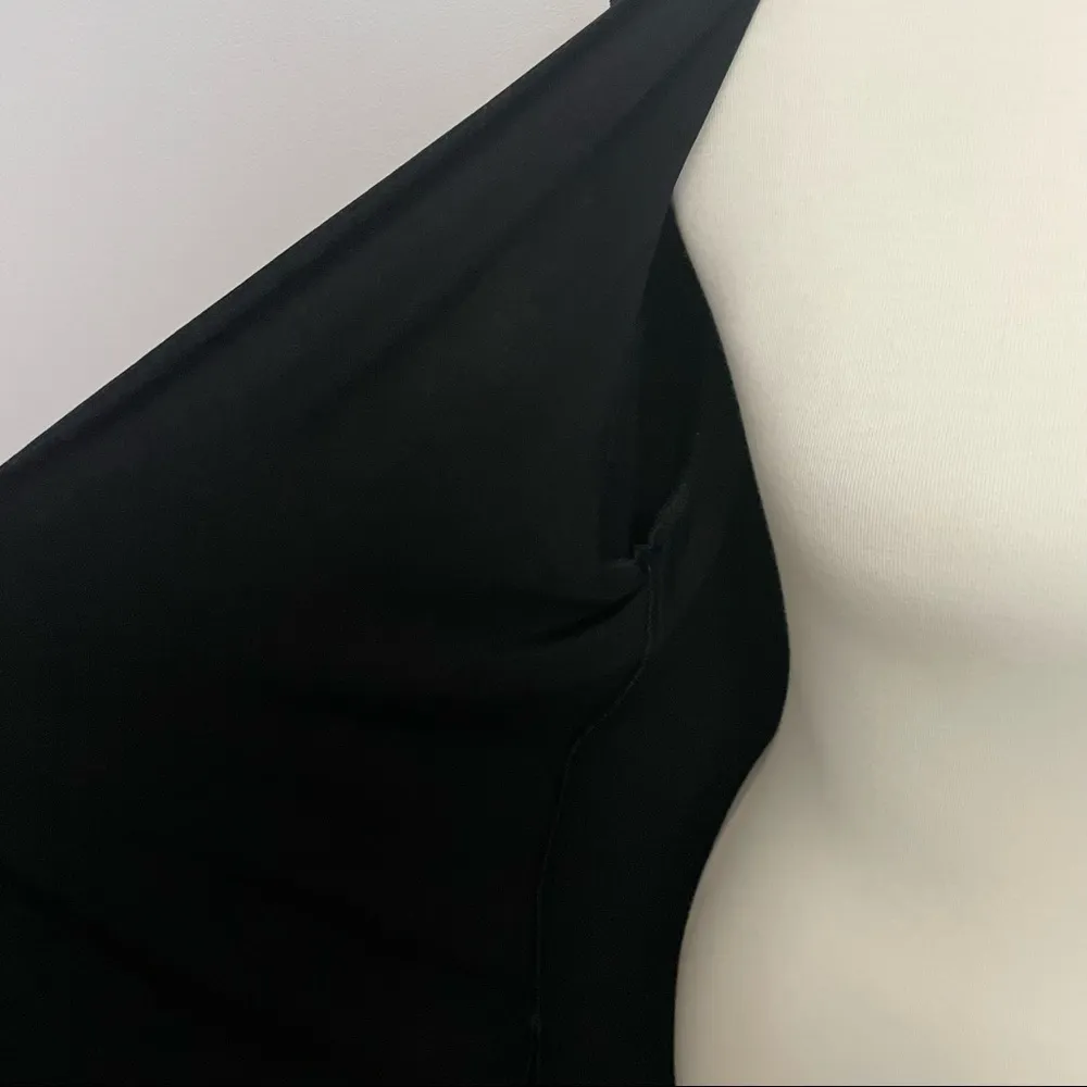 Chicos Travelers Cardigan Open Front High Low Hem Lagenlook Buttons Black - Image 9