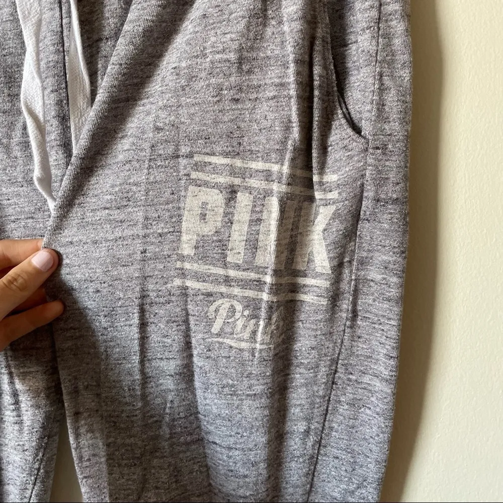 PINK Victoria’s Secret gray women’s sweatpants taper comfortable casual lounge - Image 2