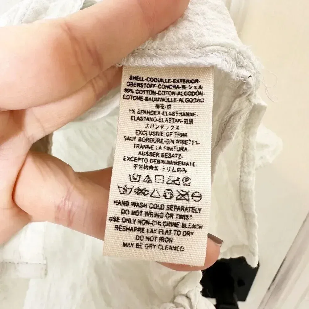 FREE PEOPLE‎ Womens Size Medium Gauzy Button Down Shirt Swim Cover Up Mint - Image 3