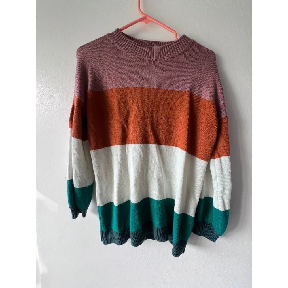 Roole sweater cozy warm women multicolor romantic chic long sleeve size S - Image 5