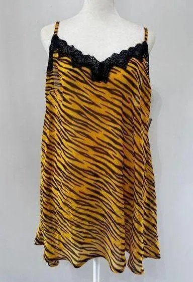 Savage x Fenty animal print chiffon slip chemise in natural tiger Size 2X new - Image 1