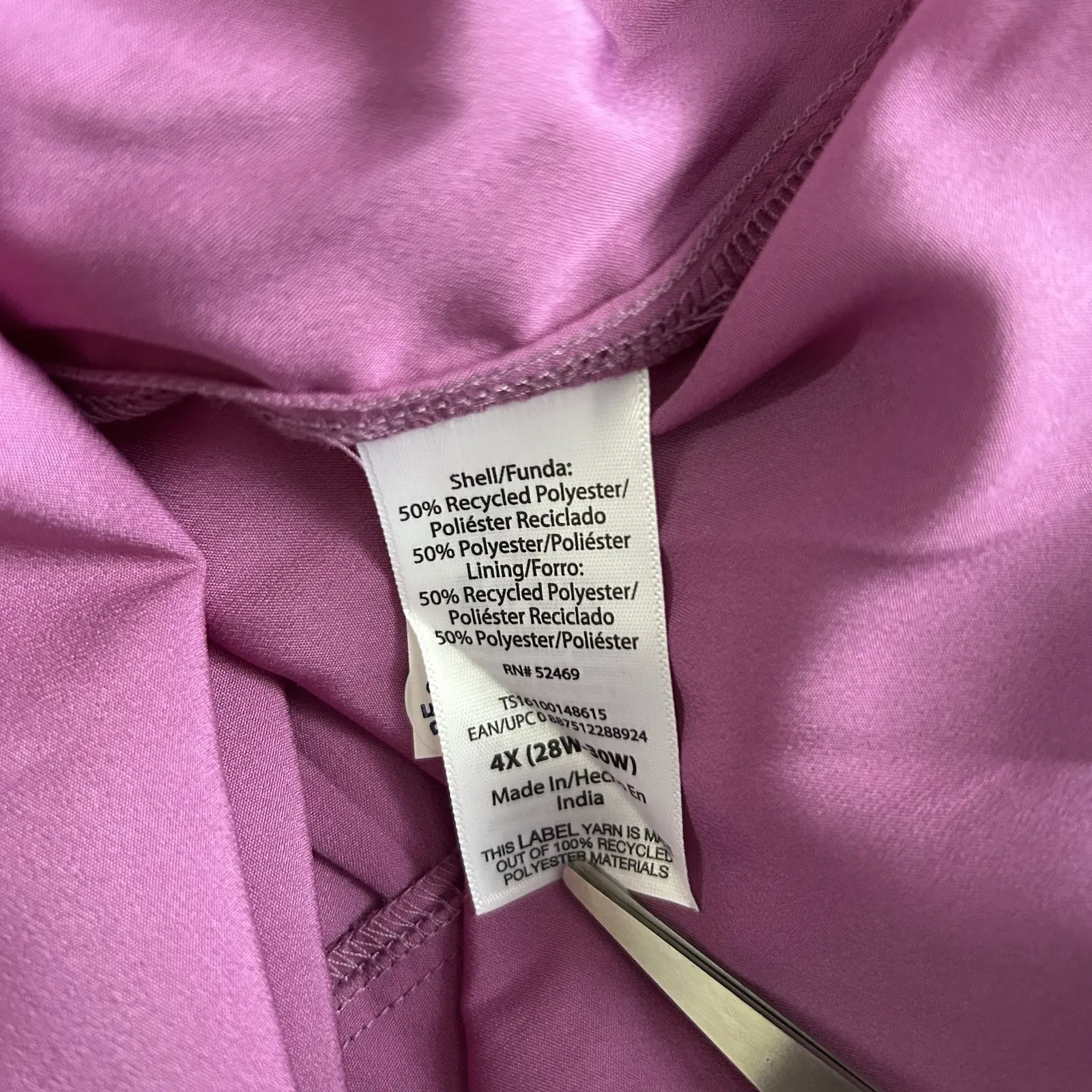 Terra & Sky Dress 4X Semi Sheer Lined Flowey Purple Floral Long‎ Sleeve Chiffon - Image 8