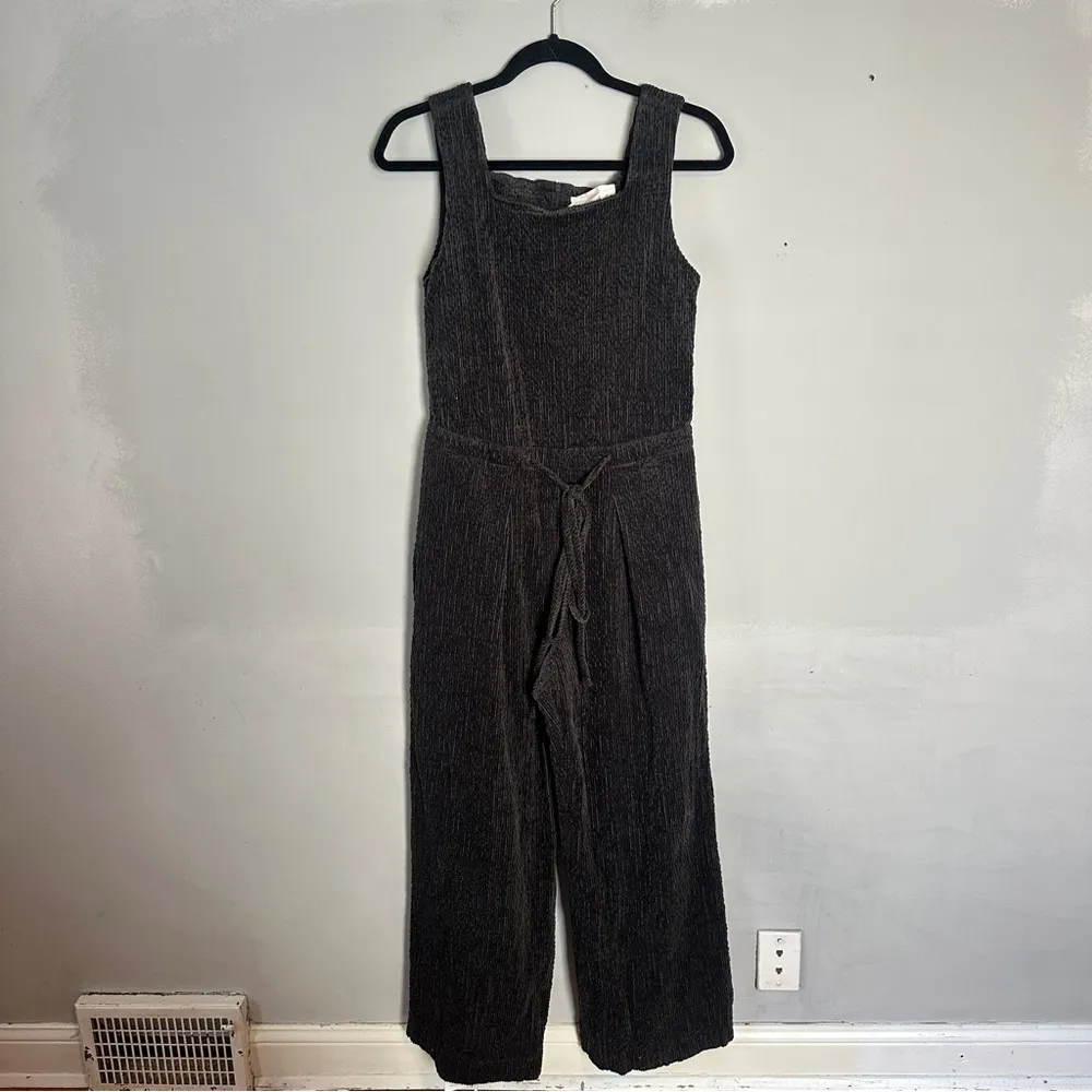 Missing You Already Corduroy Square Neck Jumpsuit Black Size L - Image 2