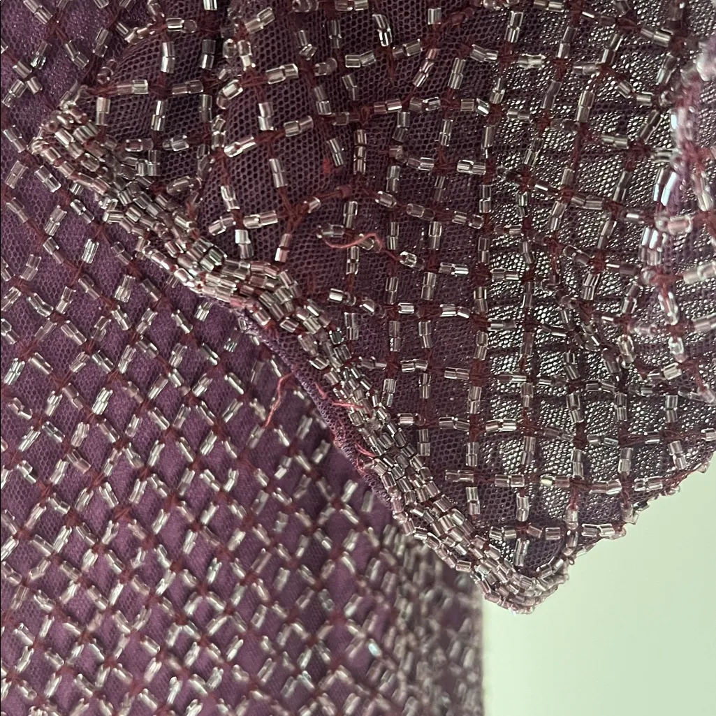 Mac Duggal 5056 Long Sleeve Beaded Dress in Aubergine, Size 16, NEW w/Tag - Image 11