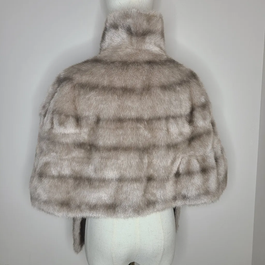 Vintagr Regina Glenara by Glenoit Faux Fur Stole Shawl Cape‎ Tan Size undefined - Image 5