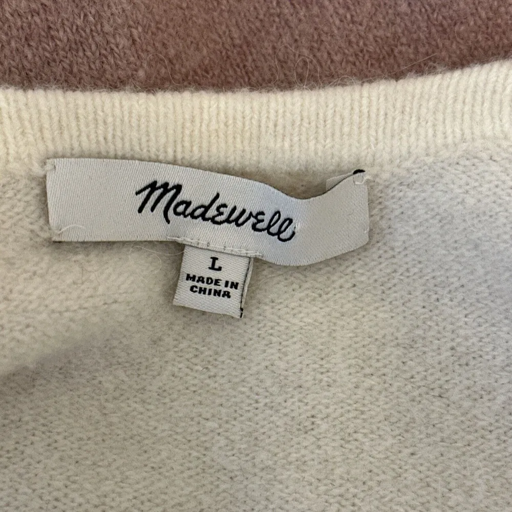 Madewell Womens Ryder Stripe Cardigan Sweater L Large Multicolor Merino Alpaca - Image 7