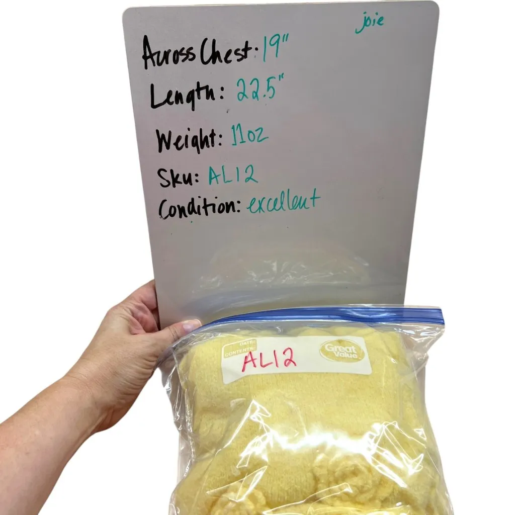 Joie Floral Embellished Puff Sleeve Crewneck Sweater Yellow Size Small - Image 9