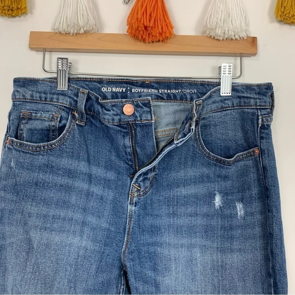 Old Navy Boyfriend Straight Leg Jeans Medium Wash Size 8 - Image 5