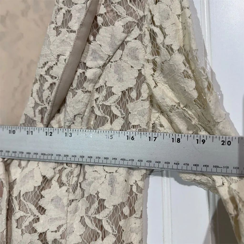 Cabi Lace Blazer Jacket 8 Ivory Floral Sheer Romantic Coquette Soft Goth Cottage - Image 3