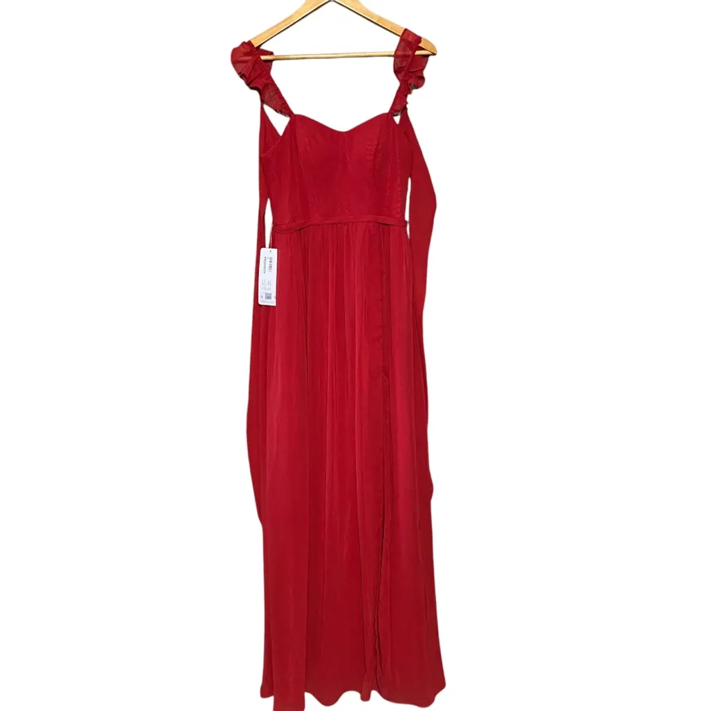 NWT AZAZIE METZ Scarlet‎ A-Line Sweetheart Ruched Chiffon Dress SIZE 4 A4 - Image 4