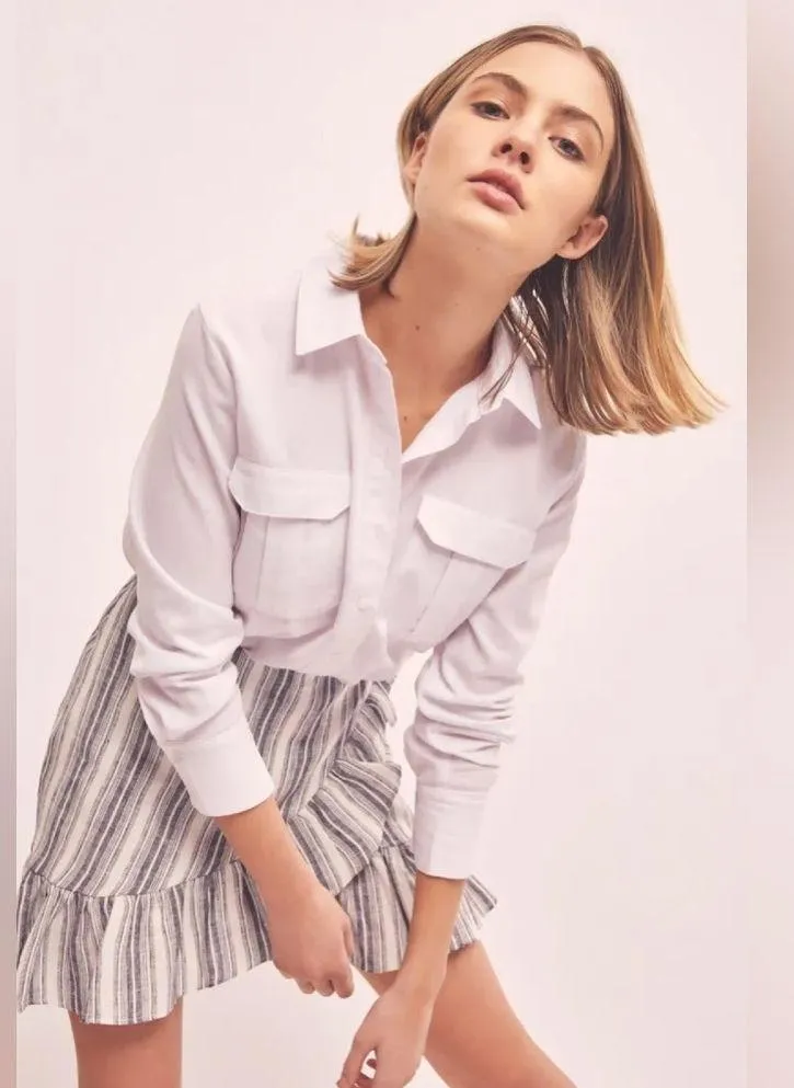 The Fifth Label Guide Stripe Skirt in Navy With Ivory Size Small - Image 2