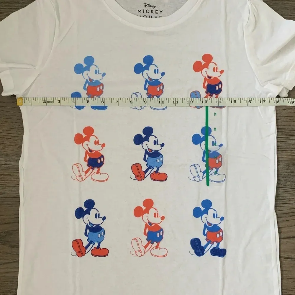 Disney Mickey Grid Americana Short Sleeve Graphic T-Shirt - Size M - White - NWT - Image 5
