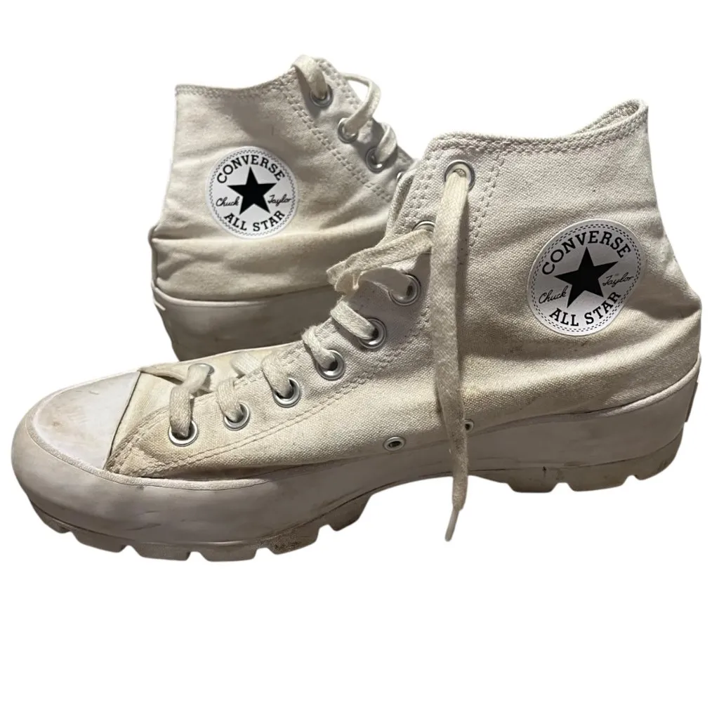 Converse All-Star Off-White Platform High Top Sneaker Shoes Women's 11 Casual‎ - Image 8