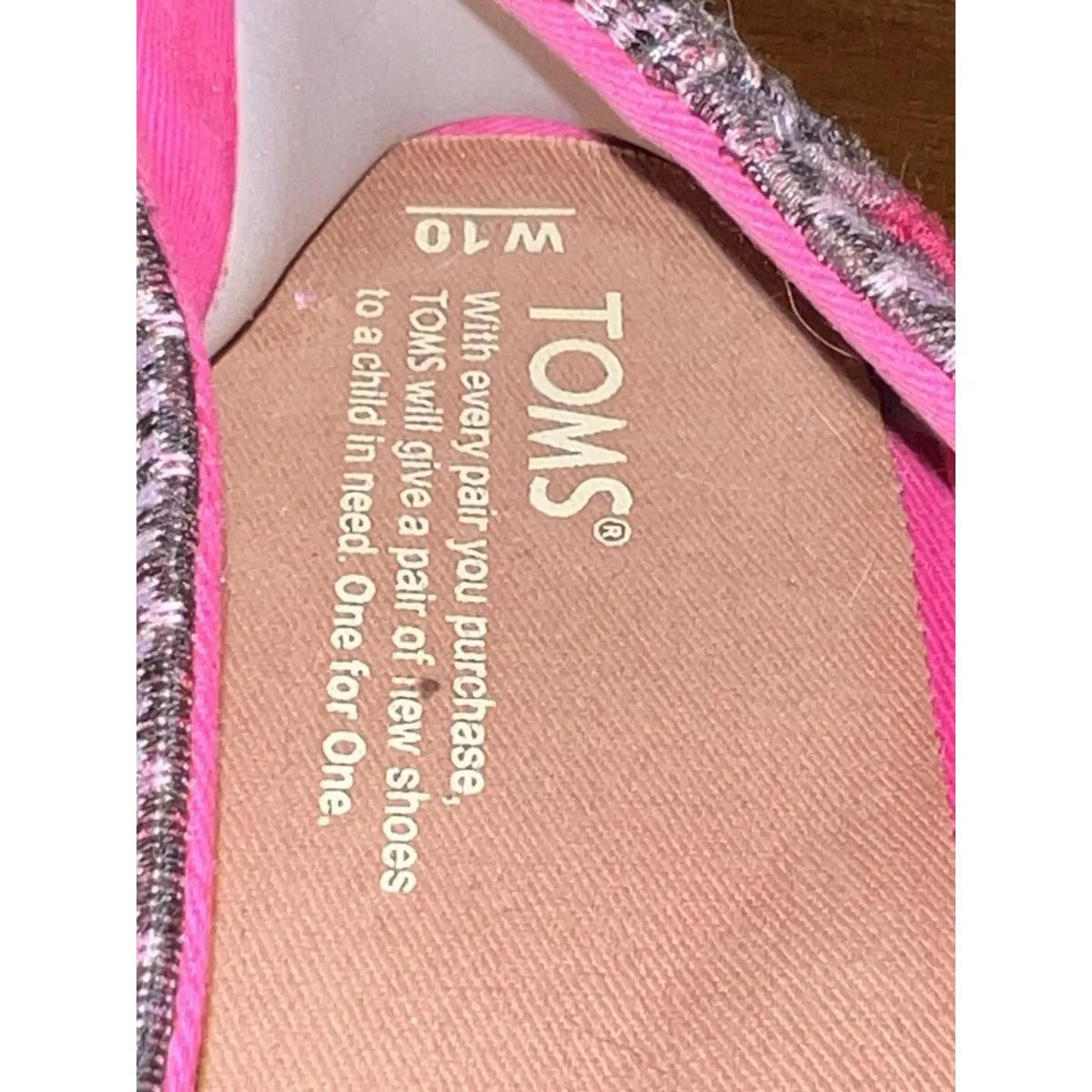 TOMS Women's 10 Pink Gray Tribal Aztec Print Canvas Classic Alpargata Shoes - Image 6