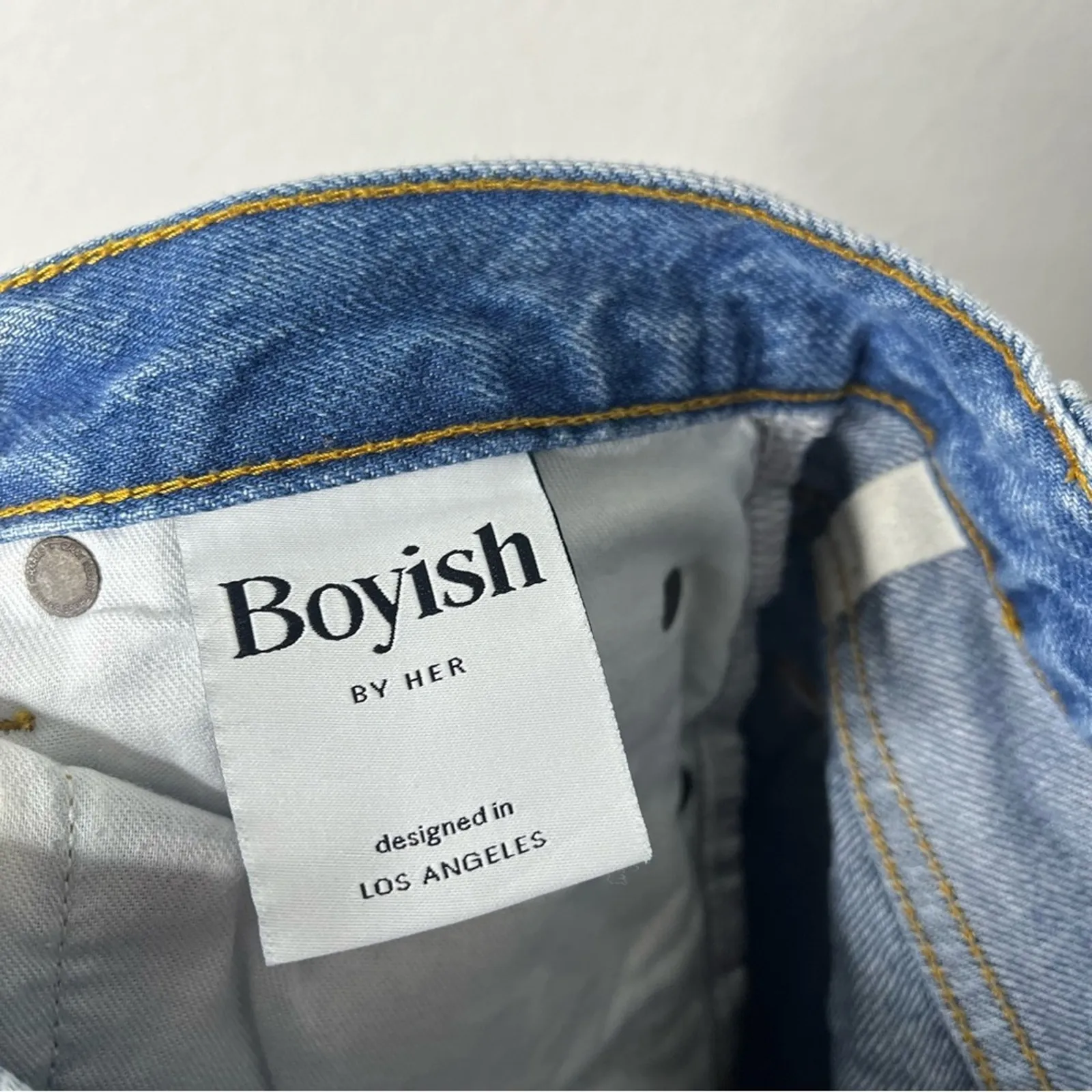 Boyish by Her Tommy High Rise Straight Leg Distressed Jeans Repulsion Wash 25 - Image 12