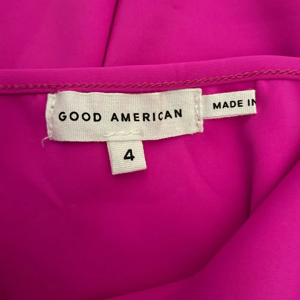 NWT Good American Scuba Midi Dress Fuchsia Pink Color Size L/XL - Image 6