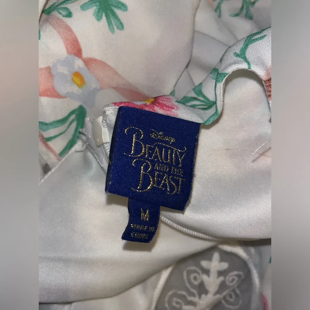 Disney Beauty and The Beast Cold Shoulder Floral Dress - Image 6