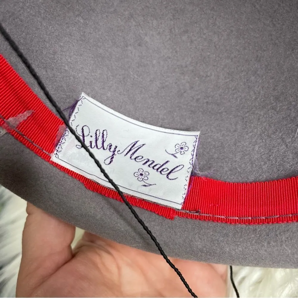 Vintage 60s Designer Gray Wool‎ Netted Veil Ostrich Feather Fascinator Hat - Image 5