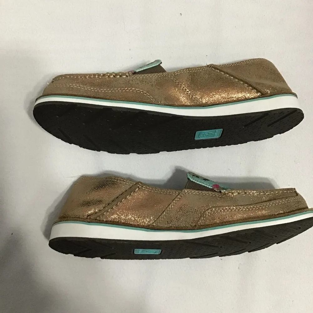 Ariat Womans Cruiser Metallic‎ Bronze Leopard Cactus Slip On Casual Shoes Sz 9.B - Image 3
