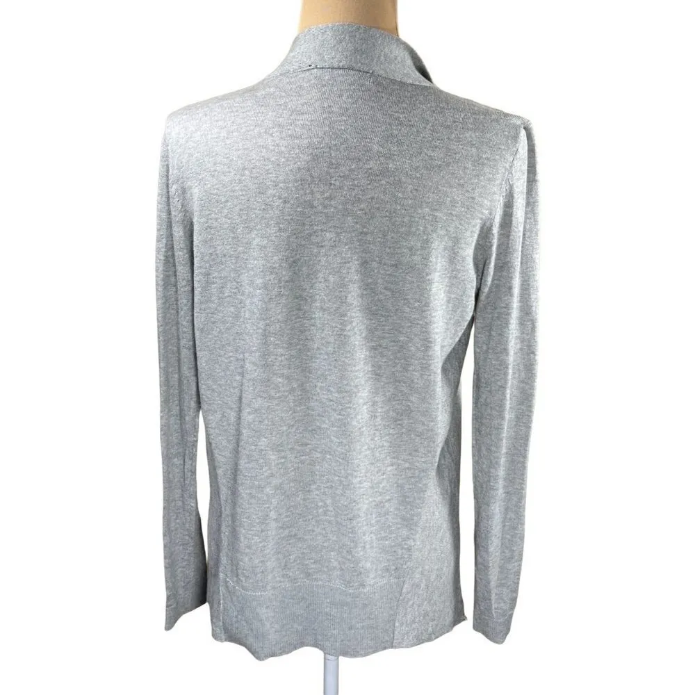 Verve Ami Grey Waterfall Open Front Cardigan Sweater Size S Small - Image 3