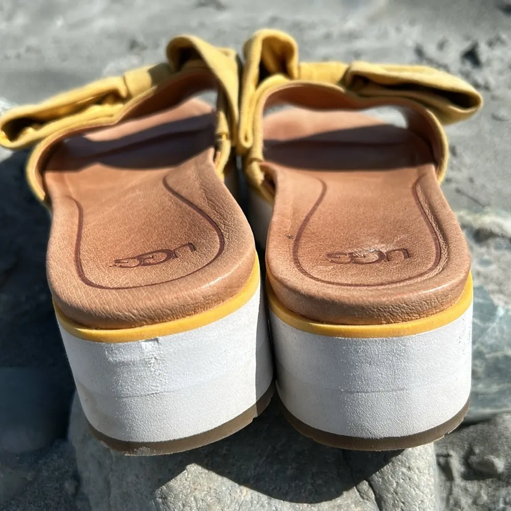 UGG  Yellow Bow Platform Sandals Size 6.5 - Image 5