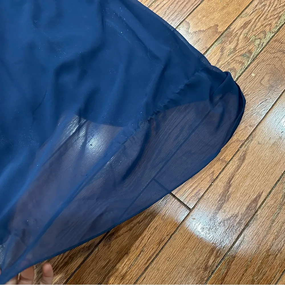 Mac Duggal Bow Halter Chiffon Evening Gown 55035 Midnight size 10 - Image 9