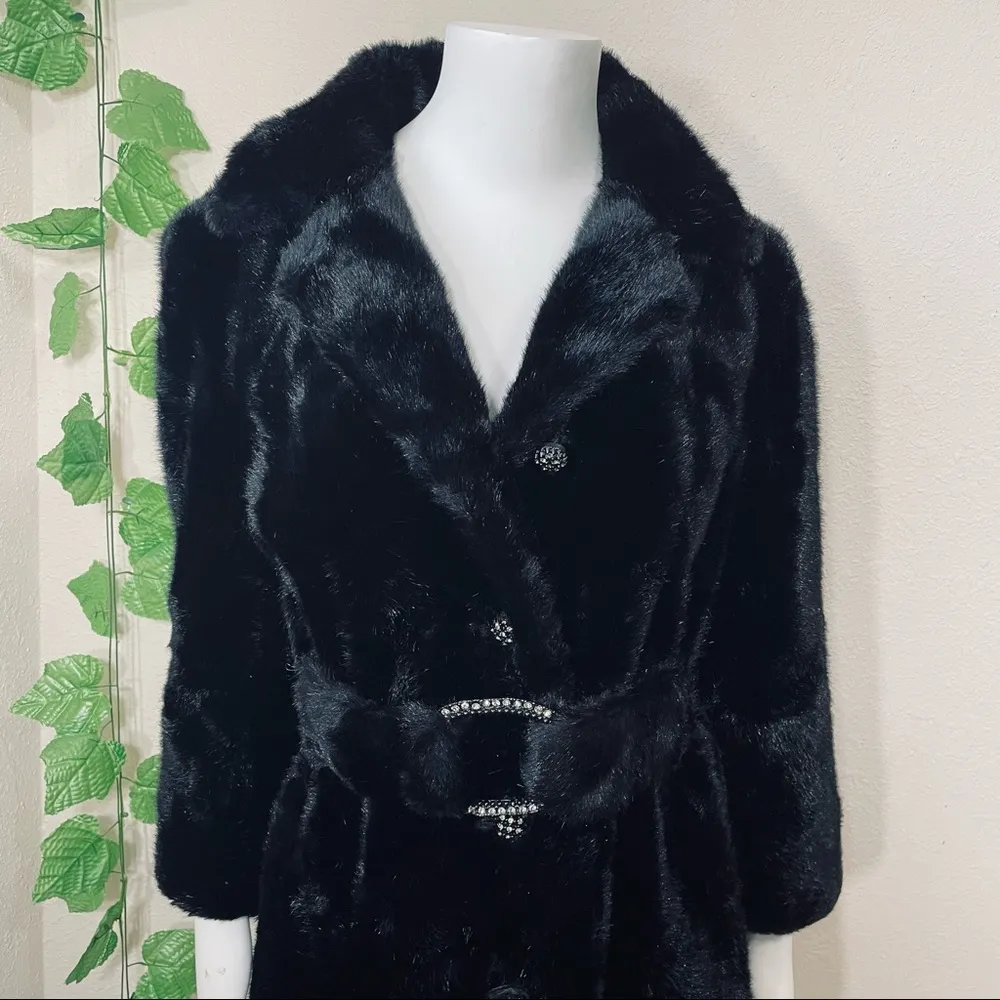 Meri K 1960’s Vintage French Faux Fur Coat Size M - Image 14