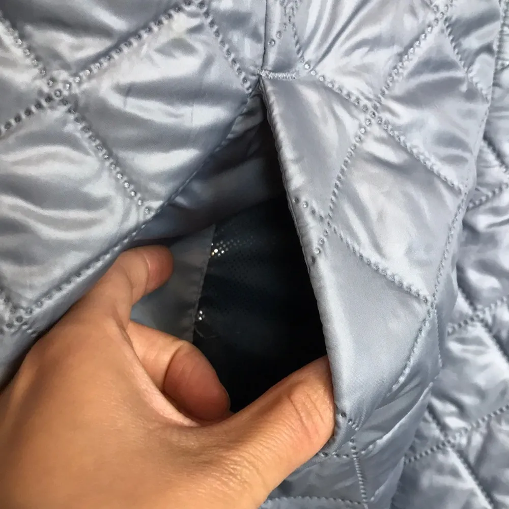 NWOT Columbia Women’s Omni-Heat Interchange Cool Blue Quilted Bomber Jacket - Image 6