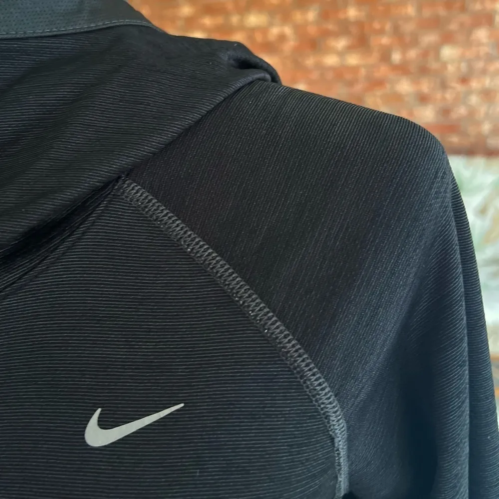 Nike Women’s Black Dri Fit Running Training Pullover Snap Hoodie M - Image 5