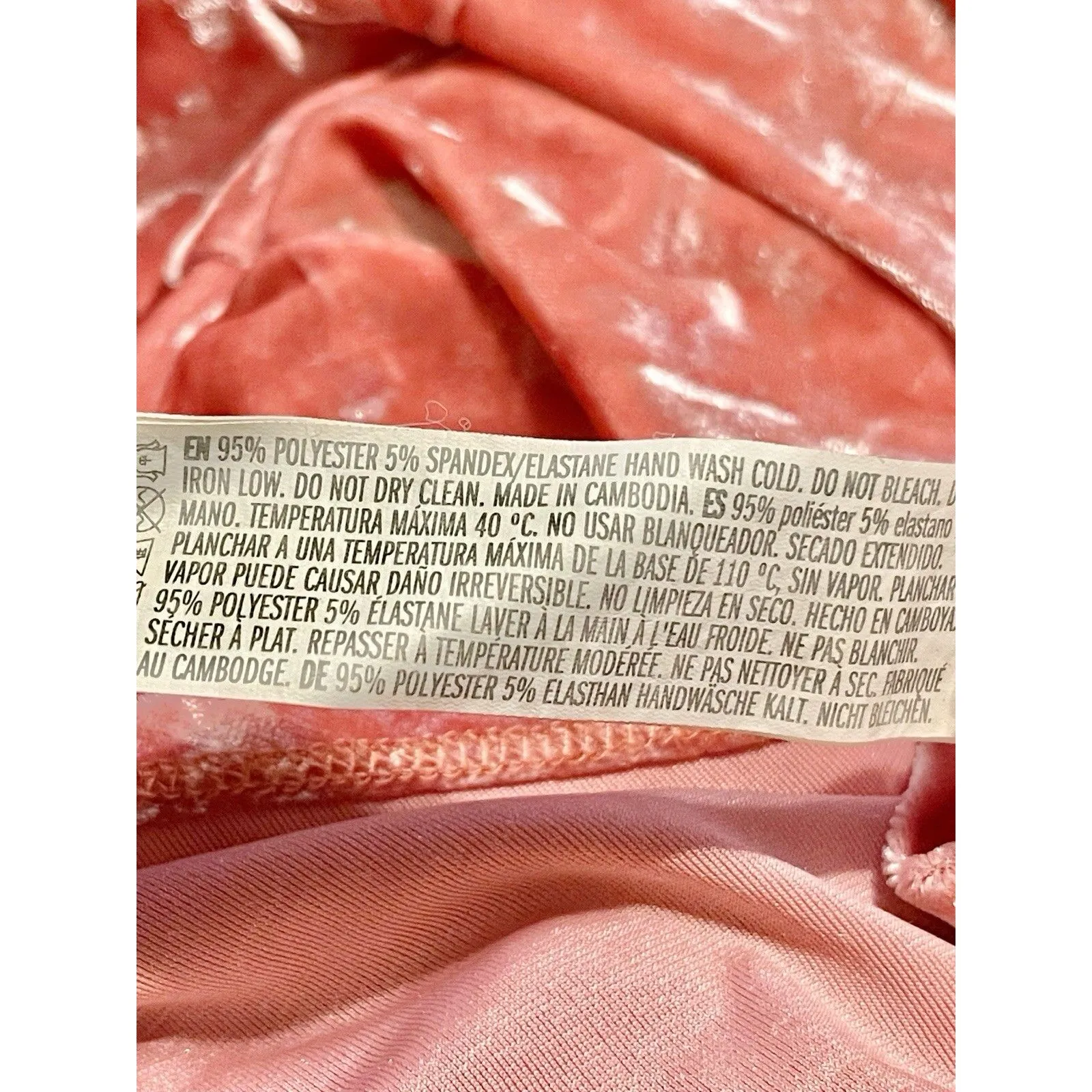 Y2K Forever 21 Womens Dress Plus Sz 0X Pink Crushed Velvet Skater Coquette 90's - Image 8