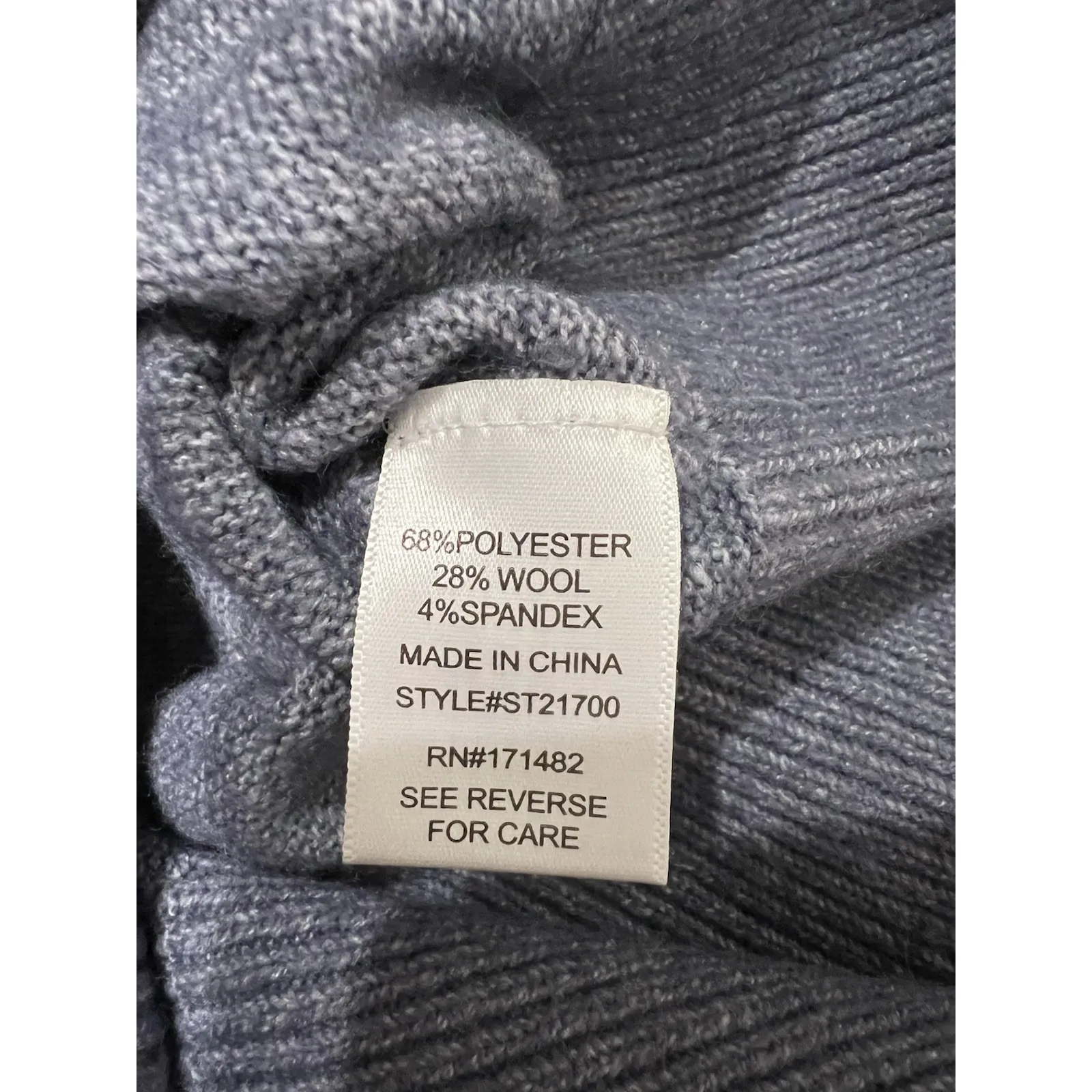 Soho & Stella Boxy Fit Sweater Size XS Blue & White Striped Wool Blend Nautical - Image 4